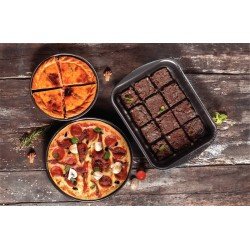 JOGO DE ASSADEIRAS TRAMONTINA BRASIL EM ALUMÍNIO COM REVESTIMENTO INTERNO E EXTERNO EM ANTIADERENTE STARFLON MAX GRAFITE 03 PEÇAS