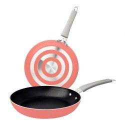 JOGO DE FRIGIDEIRAS TRAMONTINA EM ALUMÍNIO COM REVESTIMENTO INTERNO EM STARFLON PREMIUM E EXTERNO SILICONADO LARANJA 02 PEÇAS