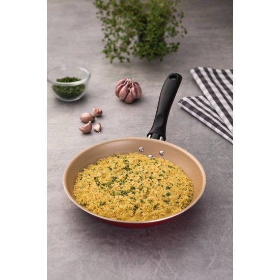 FRIGIDEIRA TRAMONTINA TURIM EM ALUMÍNIO COM REVESTIMENTO INTERNO E EXTERNO EM ANTIADERENTE STARFLON MAX VERMELHA 20 CM 0,8 L