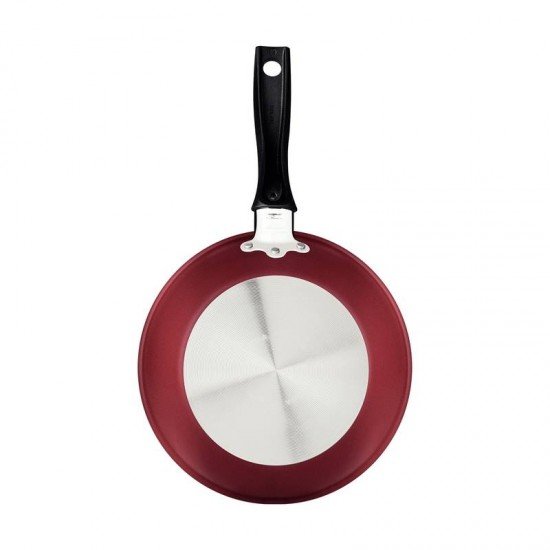 FRIGIDEIRA TRAMONTINA TURIM EM ALUMÍNIO COM REVESTIMENTO INTERNO E EXTERNO EM ANTIADERENTE STARFLON MAX VERMELHA 26 CM 1,8 L