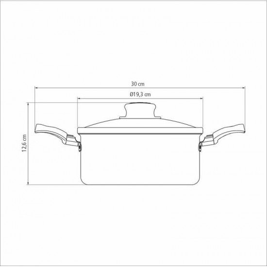 CAÇAROLA TRAMONTINA TURIM EM ALUMÍNIO COM REVESTIMENTO INTERNO E EXTERNO EM ANTIADERENTE STARFLON MAX VERMELHA 18 CM 2 L
