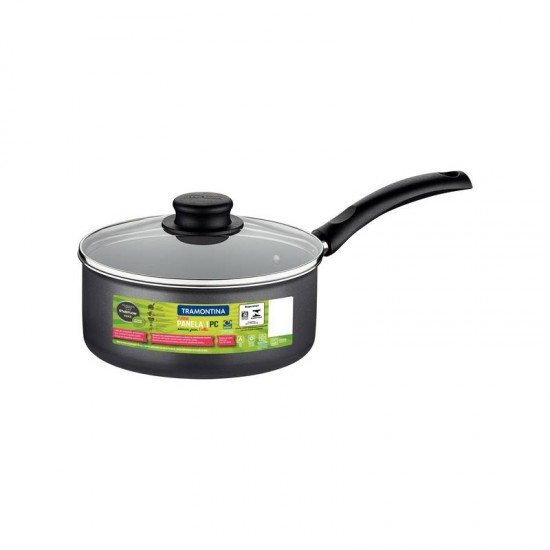 PANELA TRAMONTINA TURIM EM ALUMÍNIO COM REVESTIMENTO INTERNO E EXTERNO EM ANTIADERENTE STARFLON MAX CHUMBO 16 CM 1,4 L