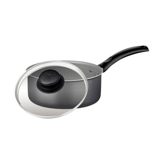 PANELA TRAMONTINA TURIM EM ALUMÍNIO COM REVESTIMENTO INTERNO E EXTERNO EM ANTIADERENTE STARFLON MAX CHUMBO 18 CM 2 L