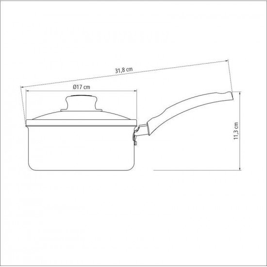 PANELA TRAMONTINA TURIM EM ALUMÍNIO COM REVESTIMENTO INTERNO E EXTERNO EM ANTIADERENTE STARFLON MAX VERMELHA 16 CM 1,4 L