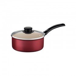 PANELA TRAMONTINA TURIM EM ALUMÍNIO COM REVESTIMENTO INTERNO E EXTERNO EM ANTIADERENTE STARFLON MAX VERMELHA 16 CM 1,4 L