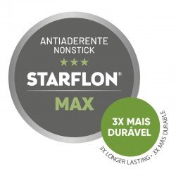 FRIGIDEIRA RETA TRAMONTINA TURIM EM ALUMÍNIO COM REVESTIMENTO INTERNO E EXTERNO ANTIADERENTE STARFLON MAX CINZA 22 CM 1,7 L