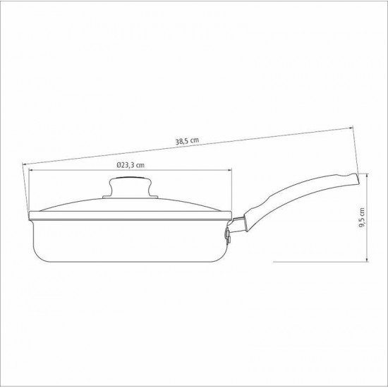 FRIGIDEIRA RETA TRAMONTINA TURIM EM ALUMÍNIO COM REVESTIMENTO INTERNO E EXTERNO EM ANTIADERENTE STARFLON MAX VERMELHO COM TAMPA DE VIDRO 22 CM 1,7 L