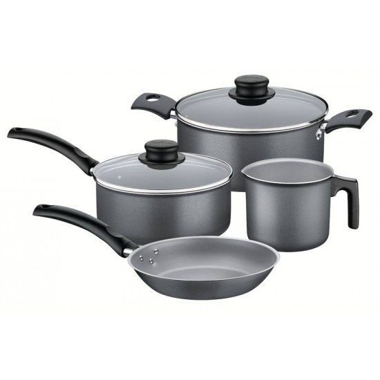 JOGO DE PANELAS DE ALUMÍNIO COM REVESTIMENTO INTERNO DE ANTIADERENTE 4 PEÇAS