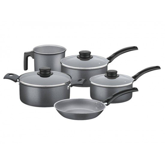 JOGO DE PANELAS 5 PEÇAS DE ALUMÍNIO COM REVESTIMENTO INTERNO DE ANTIADERENTE  TRAMONTINA