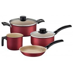 JOGO DE PANELAS DE ALUMÍNIO COM REVESTIMENTO INT. E ANTIADERENTE 4 PEÇAS TRAMONTINA