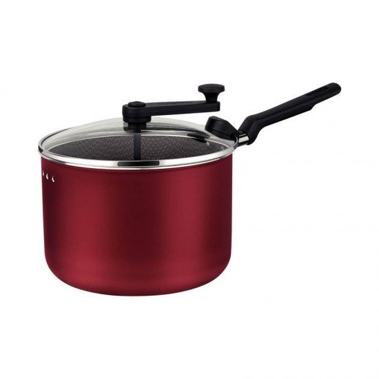 PIPOQUEIRA TRAMONTINA LORETO EM ALUMÍNIO COM REVESTIMENTO EM ANTIADERENTE STARFLON MAX VERMELHO 20 CM 3,5 L