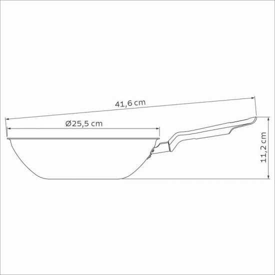 WOK TRAMONTINA LORETO EM ALUMÍNIO COM REVESTIMENTO INTERNO E EXTERNO EM ANTIADERENTE STARFLON MAX GRAFITE 24 CM 2,2 L