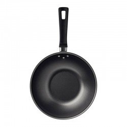 WOK TRAMONTINA LORETO EM ALUMÍNIO COM REVESTIMENTO INTERNO E EXTERNO EM ANTIADERENTE STARFLON MAX GRAFITE 24 CM 2,2 L