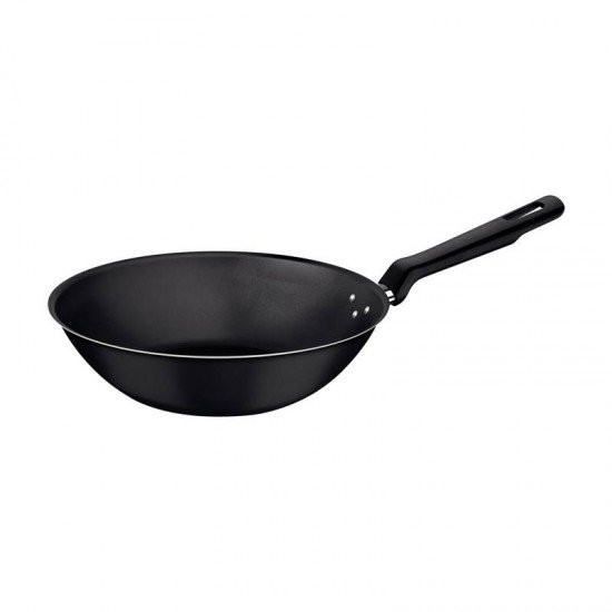 WOK TRAMONTINA LORETO EM ALUMÍNIO COM REVESTIMENTO INTERNO E EXTERNO EM ANTIADERENTE STARFLON MAX GRAFITE 24 CM 2,2 L