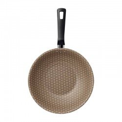 WOK TRAMONTINA LORETO EM ALUMÍNIO COM REVESTIMENTO INTERNO E EXTERNO EM ANTIADERENTE STARFLON MAX VERMELHO 28 CM 3,6 L