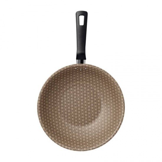 WOK TRAMONTINA LORETO EM ALUMÍNIO COM REVESTIMENTO INTERNO E EXTERNO EM ANTIADERENTE STARFLON MAX VERMELHO 28 CM 3,6 L