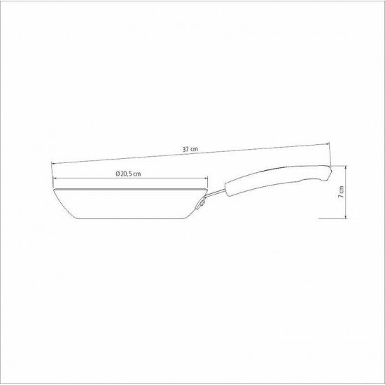 FRIGIDEIRA TRAMONTINA SICÍLIA EM ALUMÍNIO COM REVESTIMENTO INTERNO E EXTERNO EM STARFLON EXCELLENT AVELÃ 20 CM 0,95 L