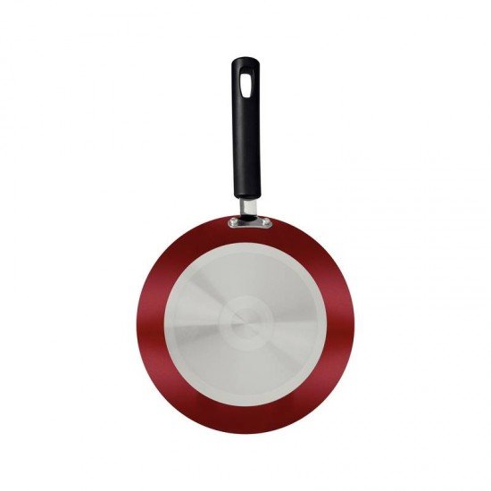 FRIGIDEIRA TRAMONTINA SICÍLIA EM ALUMÍNIO COM REVESTIMENTO INTERNO E EXTERNO EM ANTIADERENTE STARFLON EXCELLENT VERMELHO 24 CM 1,2 L