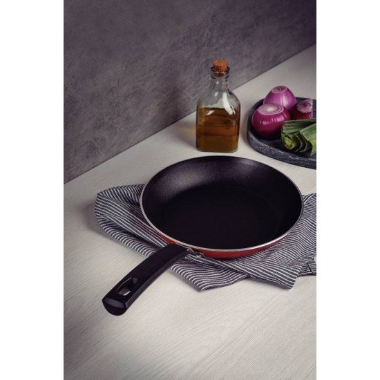 FRIGIDEIRA TRAMONTINA SICÍLIA EM ALUMÍNIO COM REVESTIMENTO INTERNO E EXTERNO EM ANTIADERENTE STARFLON EXCELLENT VERMELHO 24 CM 1,2 L