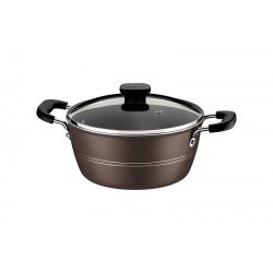 CAÇAROLA TRAMONTINA SICÍLIA EM ALUMÍNIO COM REVESTIMENTO INTERNO E EXTERNO EM ANTIADERENTE STARFLON EXCELLENT AVELÃ 20 CM 2,4 L