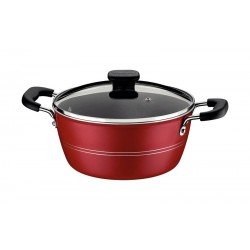CAÇAROLA TRAMONTINA SICÍLIA EM ALUMÍNIO COM REVESTIMENTO INTERNO E EXTERNO EM ANTIADERENTE STARFLON EXCELLENT VERMELHO 24 CM 4,3 L