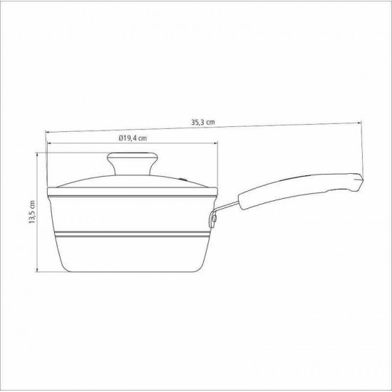 PANELA TRAMONTINA SICÍLIA EM ALUMÍNIO COM REVESTIMENTO INTERNO E EXTERNO EM ANTIADERENTE STARFLON EXCELLENT AVELÃ 18 CM 1,9 L