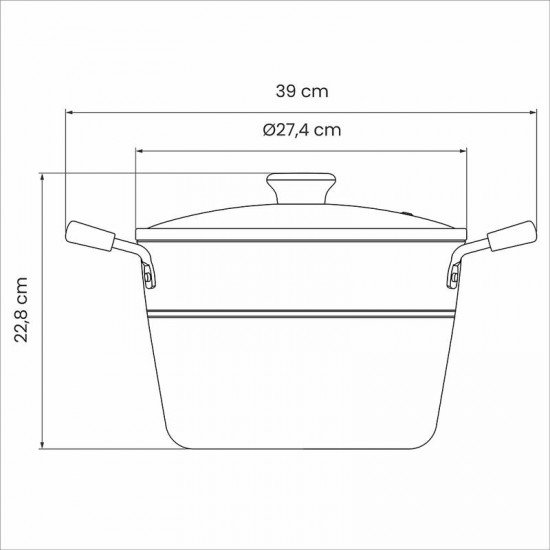 CALDEIRÃO TRAMONTINA SICÍLIA EM ALUMÍNIO COM REVESTIMENTO INTERNO E EXTERNO EM ANTIADERENTE STARFLON EXCELLENT AVELÃ COM TAMPA DE VIDRO 26 CM 7,6 L