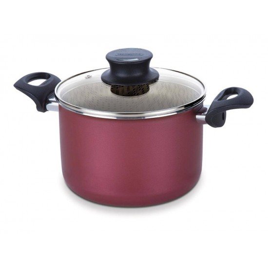 CALDEIRAO 22CM 6 0L PARIS VERMELHO ALUMINIO COM REVESTIMENTO ANTIADERENTE TRAMONTINA