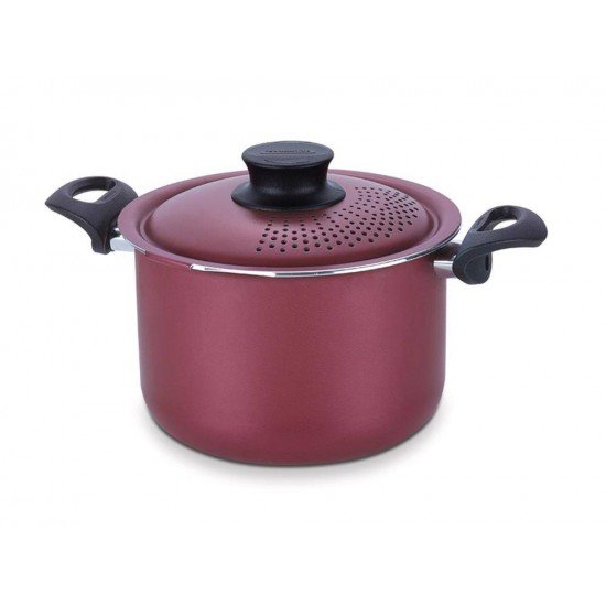 ESPAGUETEIRA 24CM 7 5L PARIS VERMELHO ALUMINIO COM REVESTIMENTO ANTIADERENTE TRAMONTINA