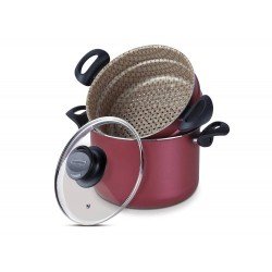 COZI-VAPORE 22CM 6 0L PARIS VERMELHO ALUMINIO COM REVESTIMENTO ANTIADERENTE TRAMONTINA