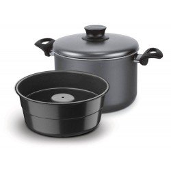 JOGO BANHO MARIA PUDIM 20CM 4 5L PARIS GRAFITE ALUMINIO COM REVESTIMENTO ANTIADERENTE TRAMONTINA