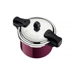 PANELA DE PRESSÃO TRAMONTINA TORINO EM ALUMÍNIO COM REVESTIMENTO INTERNO E EXTERNO CERÂMICO VERMELHO FRAMBOESA 20 CM 4,5 L