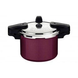 PANELA DE PRESSÃO TRAMONTINA TORINO EM ALUMÍNIO COM REVESTIMENTO INTERNO E EXTERNO CERÂMICO VERMELHO FRAMBOESA 20 CM 4,5 L