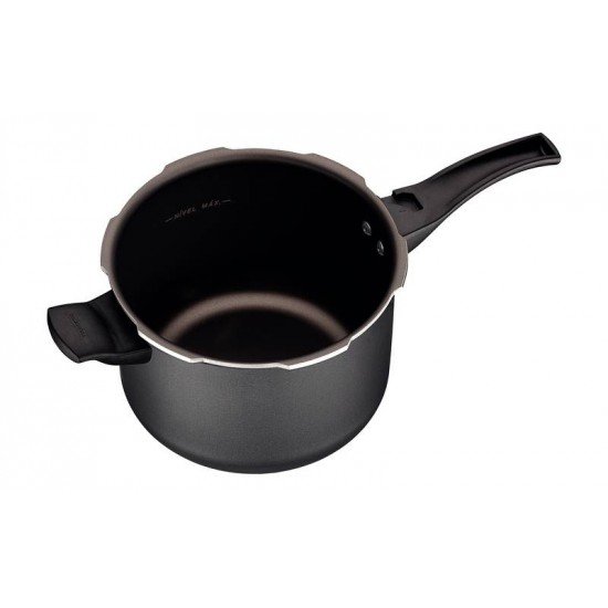 PANELA DE PRESSÃO TRAMONTINA VANCOUVER SPOT EM ALUMÍNIO COM REVESTIMENTO INTERNO E EXTERNO ANTIADERENTE STARFLON MAX GRAFITE 20 CM 4,5 L