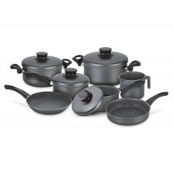 JOGO DE PANELAS 7 PEÇAS PARIS GRAFITE SORTIDOS DE ALUMINIO COM REVESTIMENTO ANTIADERENTE TRAMONTINA