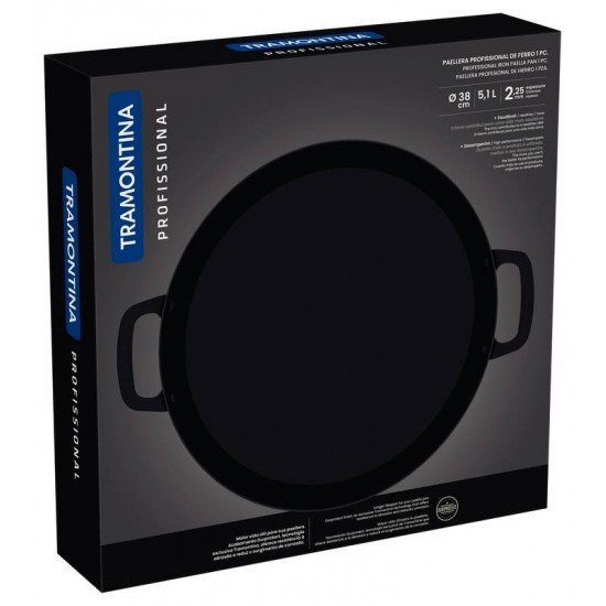 PAELLERA TRAMONTINA PROFISSIONAL EM FERRO 38 CM 5,1 L