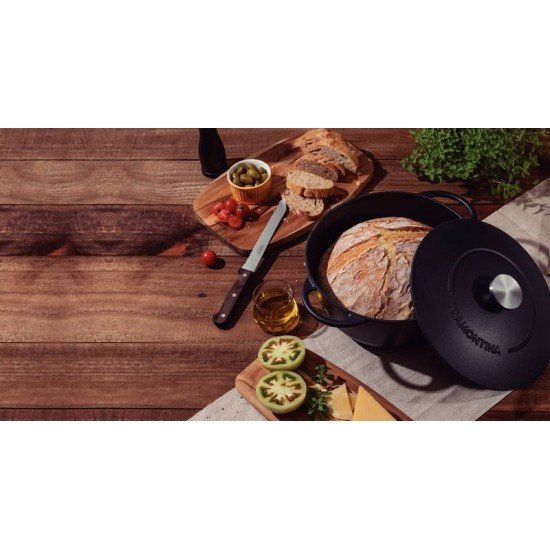 CAÇAROLA TRAMONTINA TRENTO EM FERRO ESMALTADO COM REVESTIMENTO INTERNO EM ANTIADERENTE STARFLON EXCELLENT 28 CM 6 L