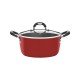 CACAROLA 22CM 3 7L MONACO VERMELHO ALUMINIO COM REVESTIMENTO ANTIADERENTE E SILICONE TRAMONTINA