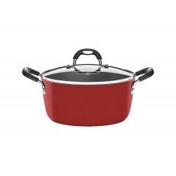 CACAROLA 22CM 3 7L MONACO VERMELHO ALUMINIO COM REVESTIMENTO ANTIADERENTE E SILICONE TRAMONTINA