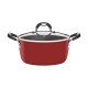 CACAROLA 24CM 4 7L MONACO VERMELHO ALUMINIO COM REVESTIMENTO ANTIADERENTE E SILICONE TRAMONTINA