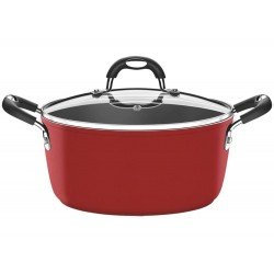 CACAROLA 28CM 6 5L MONACO VERMELHO ALUMINIO COM REVESTIMENTO ANTIADERENTE E SILICONE TRAMONTINA