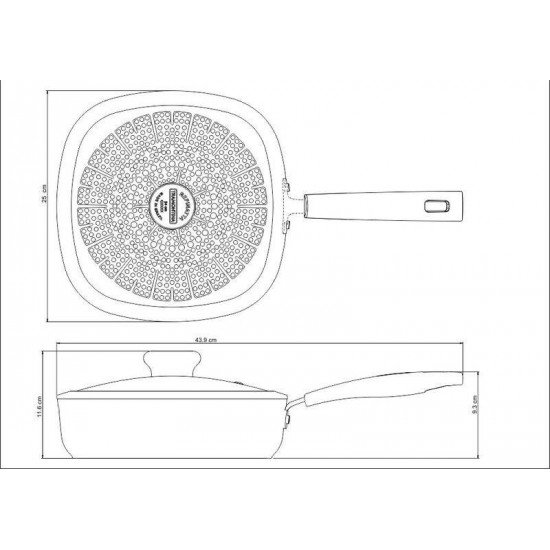 FRIGIDEIRA FUNDA TRAMONTINA REFINATTA EM ALUMÍNIO COM REVESTIMENTO EM INTERNO E EXTERNO EM ANTIADERENTE STARFLON PREMIUM DOURADO COM TAMPA 24 CM 2,8 L