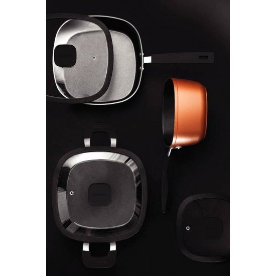 CAÇAROLA TRAMONTINA REFINATTA EM ALUMÍNIO COM REVESTIMENTO INTERNO EM ANTIADERENTE STARFLON PREMIUM E EXTERNO SILICONADO VERMELHO 26 CM 5,7 L