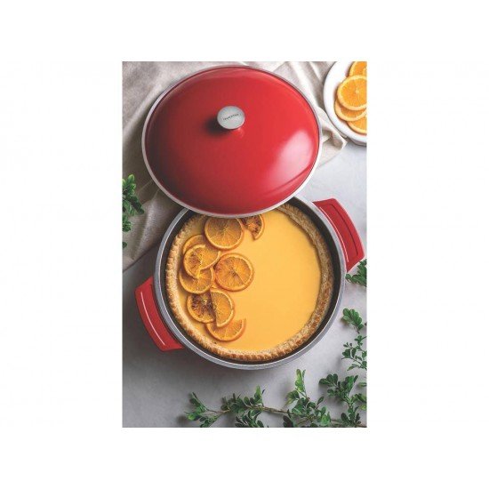 FRIGIDEIRA COMALCA 32CM LYON VERMELHO ALU COM REVES ESTIMENTO ANTIADERENTE E SILICONE TRAMONTINA