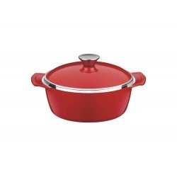 CACAROLA COCOTTE 10CM 0 29L LYON VERMELHO ALUMINIO COM REV ANTIADERENTE E SILICONE TRAMONTINA