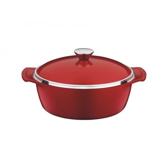 CACAROLA 24CM 3,9L LYON VERMELHO ALUMINIO COM REVESTIMENTO ANTIADERENTE E SILICONE TRAMONTINA