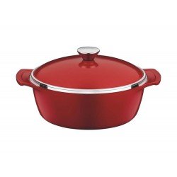 CACAROLA 26CM 5 0L LYON VERMELHO ALUMINIO COM REVESTIMENTO ANTIADERENTE E SILICONE TRAMONTINA