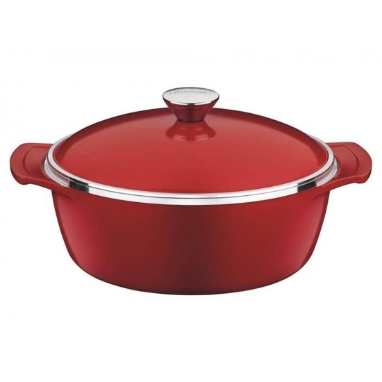 CACAROLA 30CM 7 0L LYON VERMELHO ALUMINIO COM REVESTIMENTO ANTIADERENTE E SILICONE TRAMONTINA