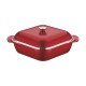 CACAROLA QUADRADA 28CM 5 6L LYON VERMELHO ALUMINIO COM REV ANTIADERENTE E SILICONE TRAMONTINA