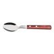 KIT 6 COLHER DE MESA POLYWOOD VERMELHO LAMINA DE ACO INOX E CABO DE MADEIRA TRAMONTINA